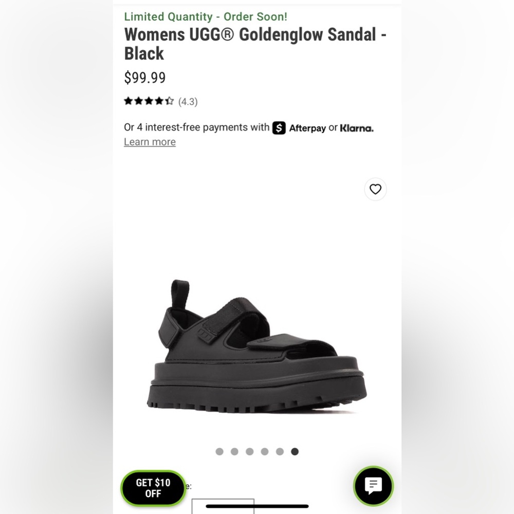 UGG Goldenglow Black Platform Sandals